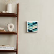 "Paper Chevron" - Art Print in Ocean by Kelly Nasuta - In a Room
