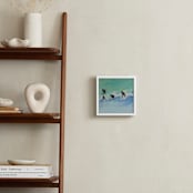 "Surf boys at Sunset" - Art Print in Aqua by Annie Seaton - In a Room