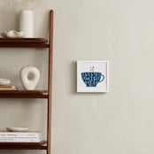 "Lettered Cup Of Tea" - Art Print in Navy Blue by curiouszhi - In a Room
