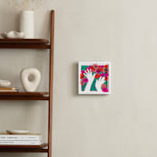 "Flower Hands" - Art Print in Fuchsia by 2birdstone - In a Room