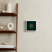 "Sun in the dust. Variations 49" - Art Print in Dark Aqua Red Circle by Arash Fattahi Acosta - In a Room