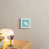 "Kitten and Butterfly" - Art Print in Aqua by Kristiina Almy - In a Room