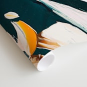 "Botanical Series #4" - Wall Mural in Sea Green by Caryn Owen - Close-up