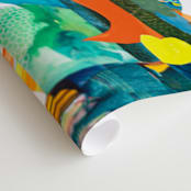 "The Lake and the Trees" - Wall Mural in Aqua by Erin McCluskey Wheeler - Close-up