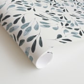 "Watercolor Foliage" - Wall Mural in White by Tatjana Koraksic - Close-up