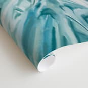 "Slip" - Wall Mural in Aqua by Kelly Johnston - Close-up