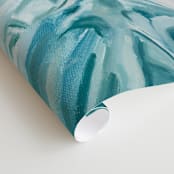 "Slip" - Wall Mural in Aqua by Kelly Johnston - Close-up