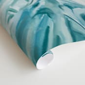 "Slip" - Wall Mural in Aqua by Kelly Johnston - Close-up