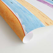 "Sun River" - Wall Mural in Orange by Lise Gulassa - Close-up