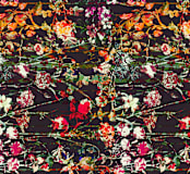 "Painted midnight garden" - Wall Mural in Carbon by Teo - Full Size