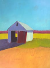 "Pumpkin Shed" - Wall Mural in Grass by Carol C. Young - Full Size