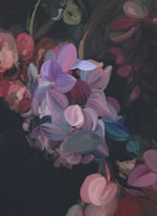 "Midnight Petals" - Wall Mural in Midnight by Amy Hall - Full Size