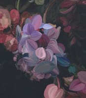 "Midnight Petals" - Wall Mural in Midnight by Amy Hall - Full Size