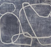 "Squiggles" - Wall Mural in Blue Grey by Camille Pietrow - Full Size