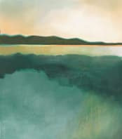 "Tranquil Harbor" - Wall Mural in Teal by AlisonJerry - Full Size