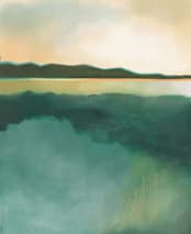 "Tranquil Harbor" - Wall Mural in Teal by AlisonJerry - Full Size