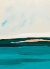 "Hawaiian Reef" - Wall Mural in Coral by Caryn Owen - Full Size