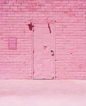 "The Pink Door" - Wall Mural in Pink by Jenna Gibson - Full Size