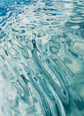 "Slip" - Wall Mural in Aqua by Kelly Johnston - Full Size