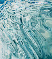 "Slip" - Wall Mural in Aqua by Kelly Johnston - Full Size