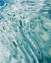 "Slip" - Wall Mural in Aqua by Kelly Johnston - Full Size