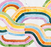 "Sun River" - Wall Mural in Orange by Lise Gulassa - Full Size