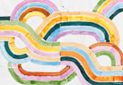 "Sun River" - Wall Mural in Orange by Lise Gulassa - Full Size