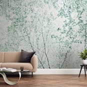 "Batik Forest" - Wall Mural in Leaf by Karen Kaul - In a Room