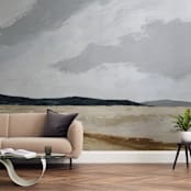 "US 90 To Valentine" - Wall Mural in Misty by Kati Ramer - In a Room