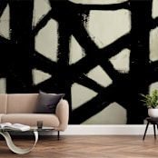 "Missed Connections" - Wall Mural in charcoal by Ilana Greenberg - In a Room