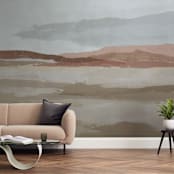 "Blushing Expanse" - Wall Mural in Sand by Kati Ramer - In a Room