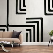 "Edges" - Wall Mural in charcoal by Bethania Lima - In a Room