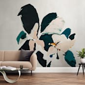 "Botanical Series #4" - Wall Mural in Sea Green by Caryn Owen - In a Room