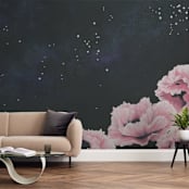 "Awakening" - Wall Mural in Pink by Emily Magone - In a Room