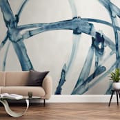 "Indigo Plant Cell" - Wall Mural in Ocean by Mary Gaspar - In a Room