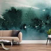"misty forest" - Wall Mural in Forest by Lindsay Megahed - In a Room