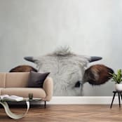 "Wee Staredown" - Wall Mural in White by Amy Carroll - In a Room
