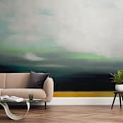 "Golden Grain" - Wall Mural in Golden by Amy Hall - In a Room