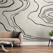 "Walkabout" - Wall Mural in White by Kelly Johnston - In a Room