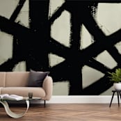 "Missed Connections" - Wall Mural in charcoal by Ilana Greenberg - In a Room