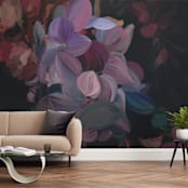 "Midnight Petals" - Wall Mural in Midnight by Amy Hall - In a Room