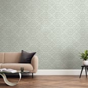 "Structure" - Wall Mural in Green by Bethania Lima - In a Room