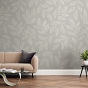 "Flowing Leaves" - Wall Mural in Fog by Brandy Folse - In a Room