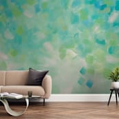 "Bountiful" - Wall Mural in Mint by Amy Gray - In a Room