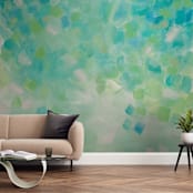 "Bountiful" - Wall Mural in Mint by Amy Gray - In a Room