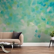 "Bountiful" - Wall Mural in Mint by Amy Gray - In a Room