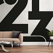 "LA 213" - Wall Mural in Black and White by Jennifer Morehead - In a Room