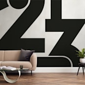"LA 213" - Wall Mural in Black and White by Jennifer Morehead - In a Room