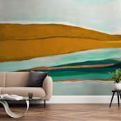 "Arctic Ice" - Wall Mural in Ice by Caryn Owen - In a Room