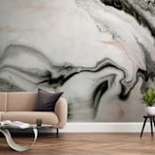 "Ethereal Marble" - Wall Mural in Peach by Melanie Severin - In a Room